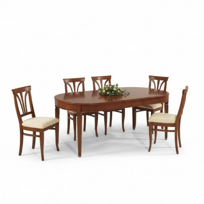Dining room set dining group wooden table 7-piece complete set dining table 6x chairs