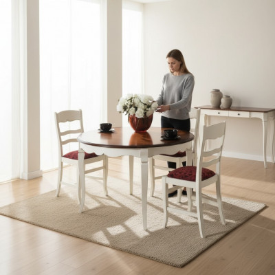 Dining Set Complete Set 4x Chairs Sideboard Dining Group Wooden Table White New