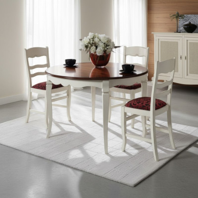 Dining Set Complete Set 4x Chairs Sideboard Dining Group Wooden Table White New