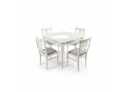 Luxury square wooden dining table, white furniture tables new