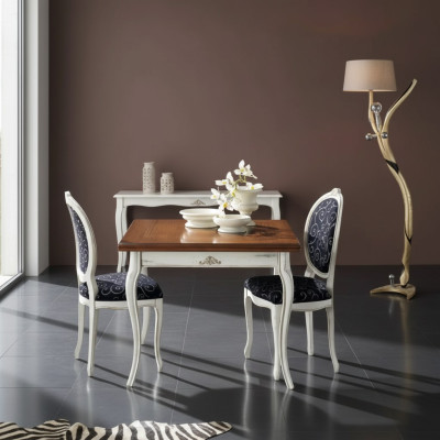 Dining table 4x chairs dining room set dining group table set white new