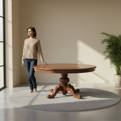 Dining Table Brown Round Classic Dining Room Luxury Wood Tables Design New