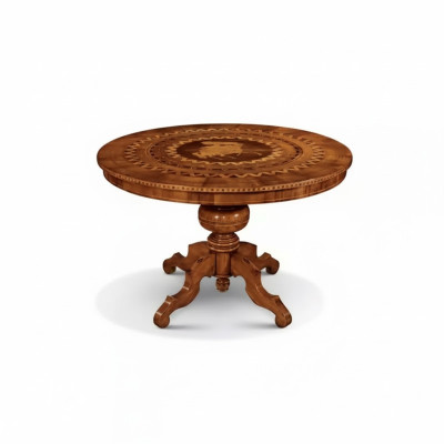 Dining table, dining room, brown, round, classic table design, wood, luxury furniture