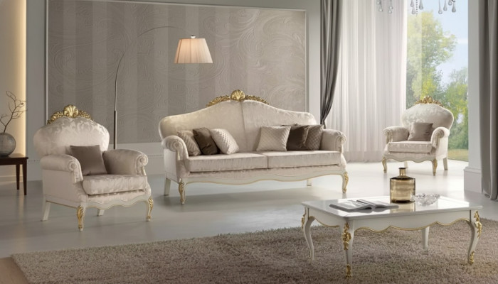 Complete set 4-piece living room sofa suite 3-seater armchair group new