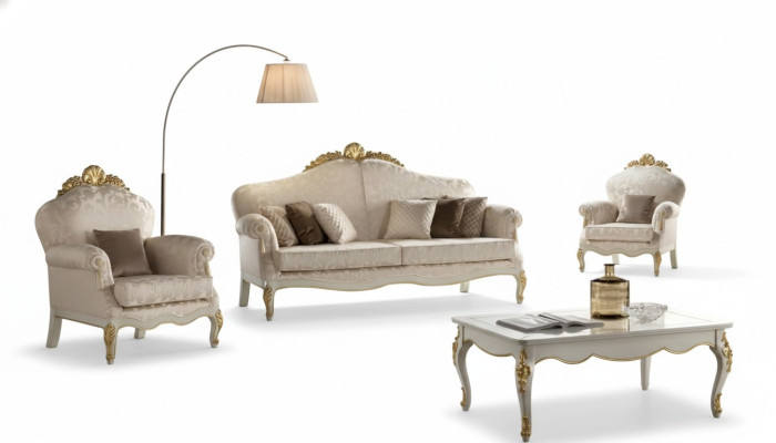 Complete set 4-piece living room sofa suite 3-seater armchair group new