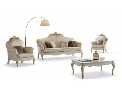 Complete set 4-piece living room sofa suite 3-seater armchair group new