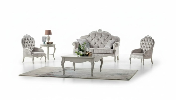 Sofa set 2-seater suite velvet armchair coffee table luxury sofas fabric
