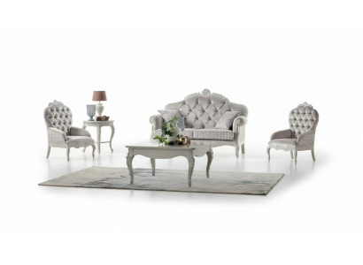 Sofa set 2-seater suite velvet armchair coffee table luxury sofas fabric
