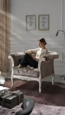 Armchair 1-seater upholstered sofas design luxury textile couch gray sofa new