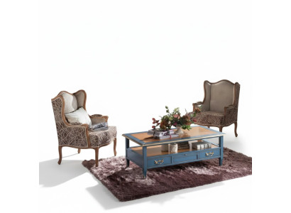 Set of 2x armchairs living room table sofa luxury coffee table side 3-piece new