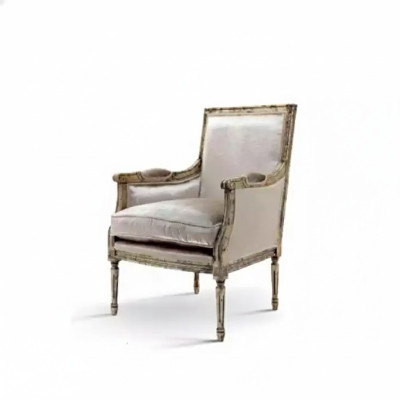 Armchair Sofa 1 Seater Couch Designer Gray Textile Sofas Upholstery Wood New