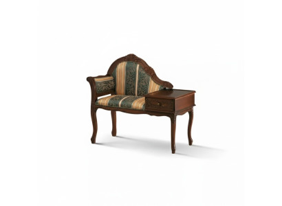 Classic Brown Bank Bench Luxury Seating Furniture Fabric Textile New Seat