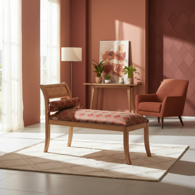 Chaise longue Classic Furniture Living Room Design Sofa Textile Red