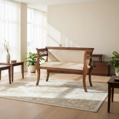 Bench Classic Bench Luxury Upholstered Furniture Designer Seating 111x43x78