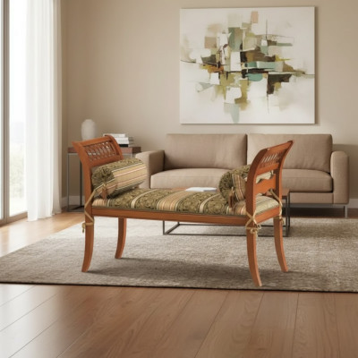 Classic style bench upholstered furniture textile bench two-seater seating furniture