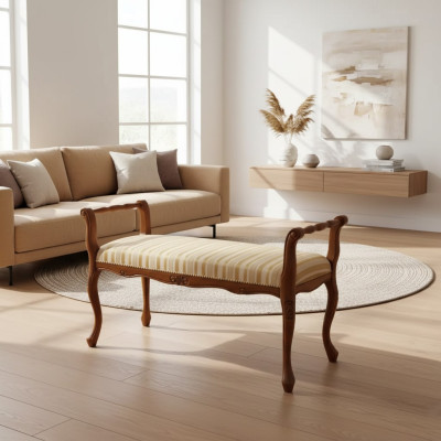 Bench Living Room Classic Bench Upholstered Furniture Textile 101x40x57
