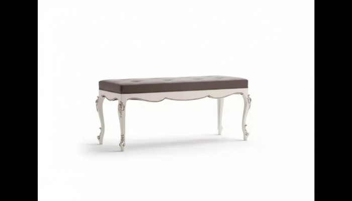 Designer bench stool living room seating upholstered textile fabric bench