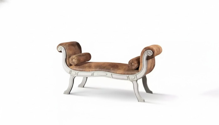 Classic bench stool designer seating upholstered bench brown