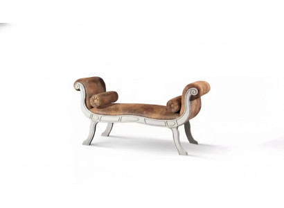 Classic bench stool designer seating upholstered bench brown