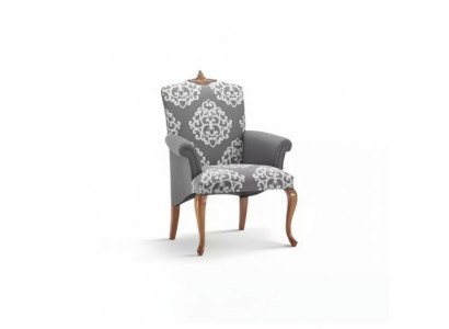 Armchair Living Room Design Elegant Furniture Gray Classic 1-Seater Luxury