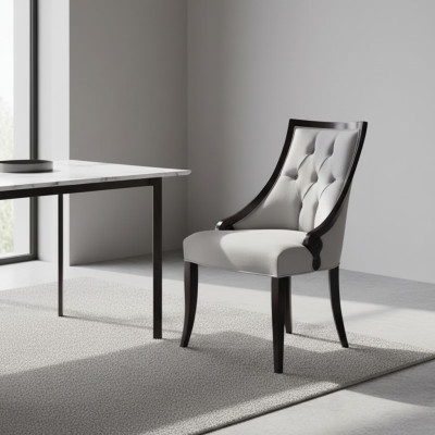 Chair Luxury Furniture Living Room Dining Room Wood Furniture Gray Armchair New