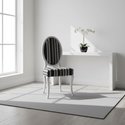 Chair Armchair Solid Classic Wood Textile Lounge Upholstered New
