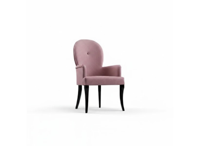 Armchair with armrests, upholstered, solid wood, textile, wooden chair, new