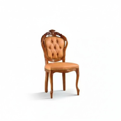 Luxury Chair Brown Dining Room Designer Wood Furniture Chair without Armrests