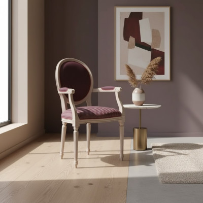Chair 1-seater wood luxury with armrests dining room Italian design