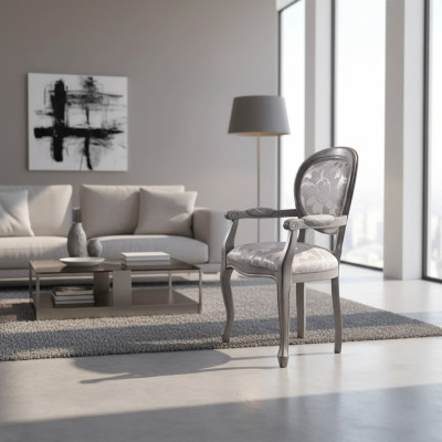 Dining room chair chair dining room luxury sitter chairs wood fabric silver
