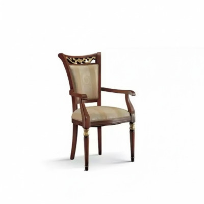 Chair Luxury Design Armchair Wood Upholstery Art Deco Dining Room Furniture Wood