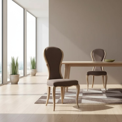 Dining room chair luxury design wooden chair brown Italian style furniture new