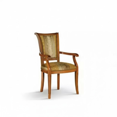 Dining room chair Art Deco armrest dining room design textile luxury brown