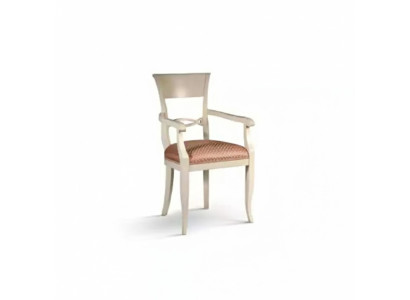 Chair with Armrest Brown Design Living Room Upholstered Dining Room Wood New