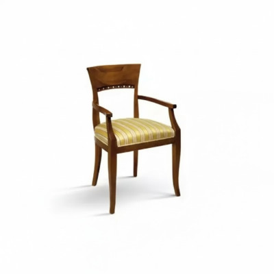 Chair with armrest dining room chair wood classic furniture upholstery fabric