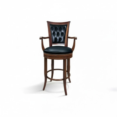 Bar stool chair armchair faux leather classic furniture Chesterfield upholstery