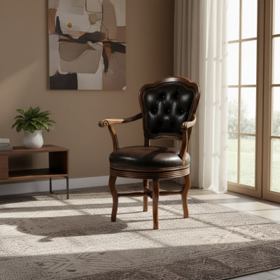 Office chair luxury chair office chair faux leather designer chair wood furniture