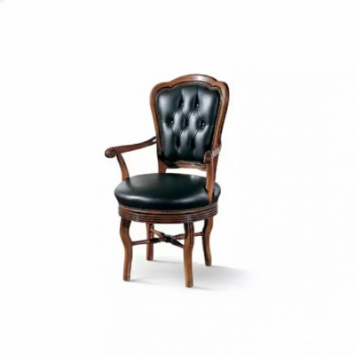 Office chair wood executive chair Chesterfield Italian furniture black swivel
