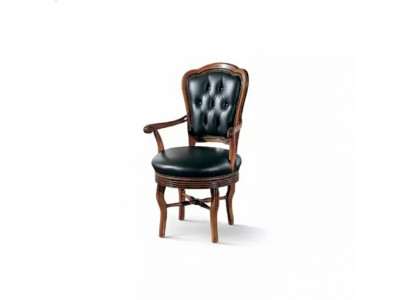 Office chair wood executive chair Chesterfield Italian furniture black swivel