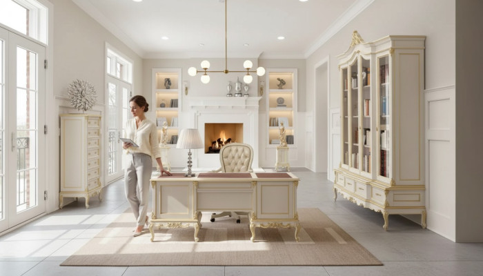 Desk Bookshelf Dresser Office Desk New Office Furniture Set 3 pcs.