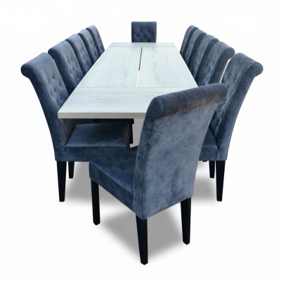Dining table 12 x chairs dining room set dining group modern chairs table 13-piece.