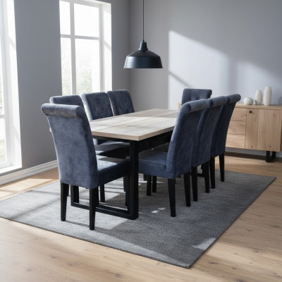 Dining room dining table set with 8 chairs, a 9-piece complete set.