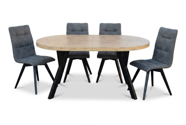 Dining table 4 x chairs dining room set dining group luxury chairs table 5-piece set.