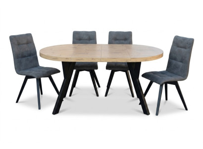 Dining table 4 x chairs dining room set dining group luxury chairs table 5-piece set.
