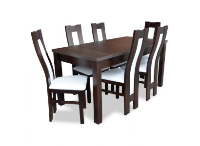 Dining room table classic chair set 6x chairs 7-piece set seating group