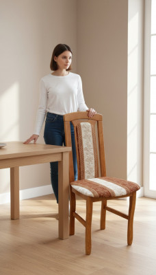 Chair without armrest dining chair wood fabric dining room design armchair
