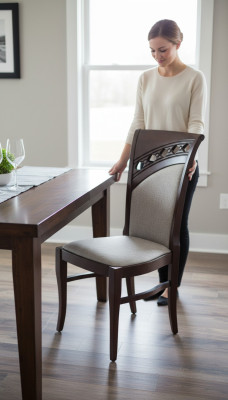 Dining room chair wood luxury soft seat living room furniture upholstered chair