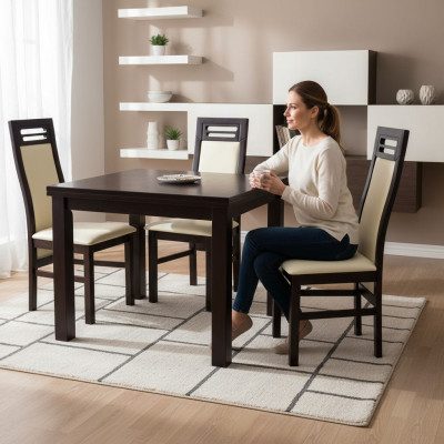 Chair without armrest dining chair wood dining room black design modern