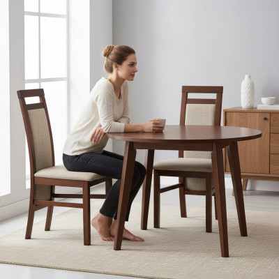 Chair without armrests, upholstered armchair, wood, textile, wood, armchair, new.