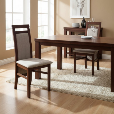 Chair without armrests, upholstered armchair, wood, textile, wood, armchair, new.